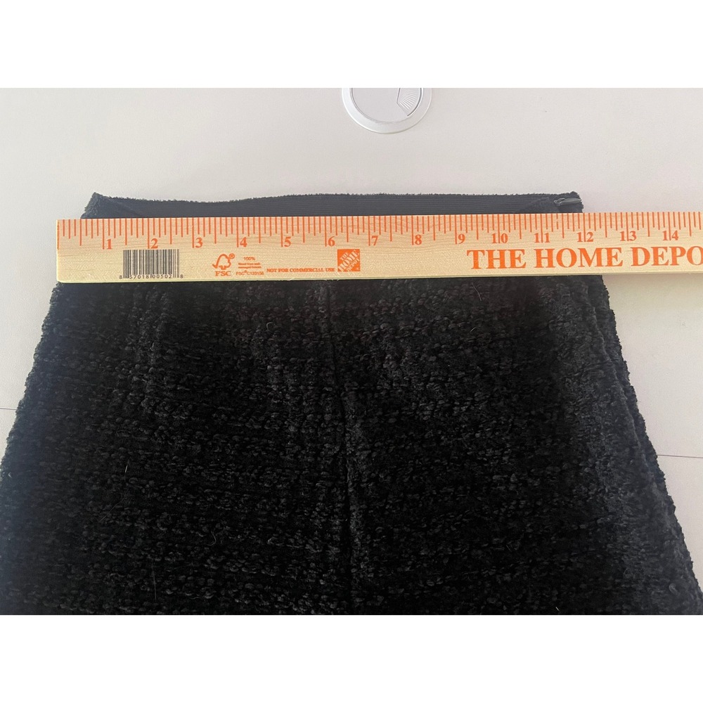 Sandro Black Tweed Flared Leg Mid Rise Velvet Textured Trousers Stretch Sz 2 NWT - Picture 8 of 12